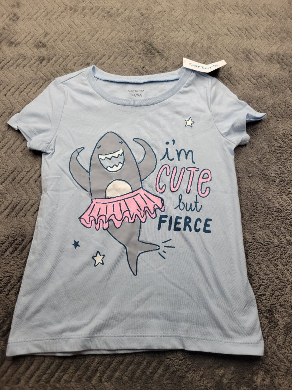 Carters girls T-shirt size 5 t blue new with tags
